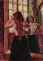 Girl arranging her hair in front of a mirror (circa 1909-10) Roderic O'Conor